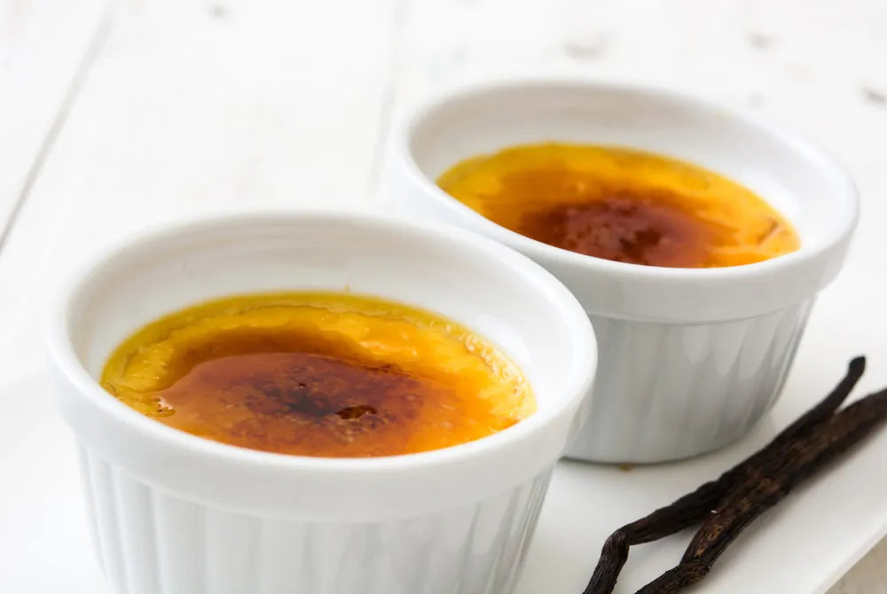 Crème Brûlée de vainilla y frijoles - Postre gourmet clásico