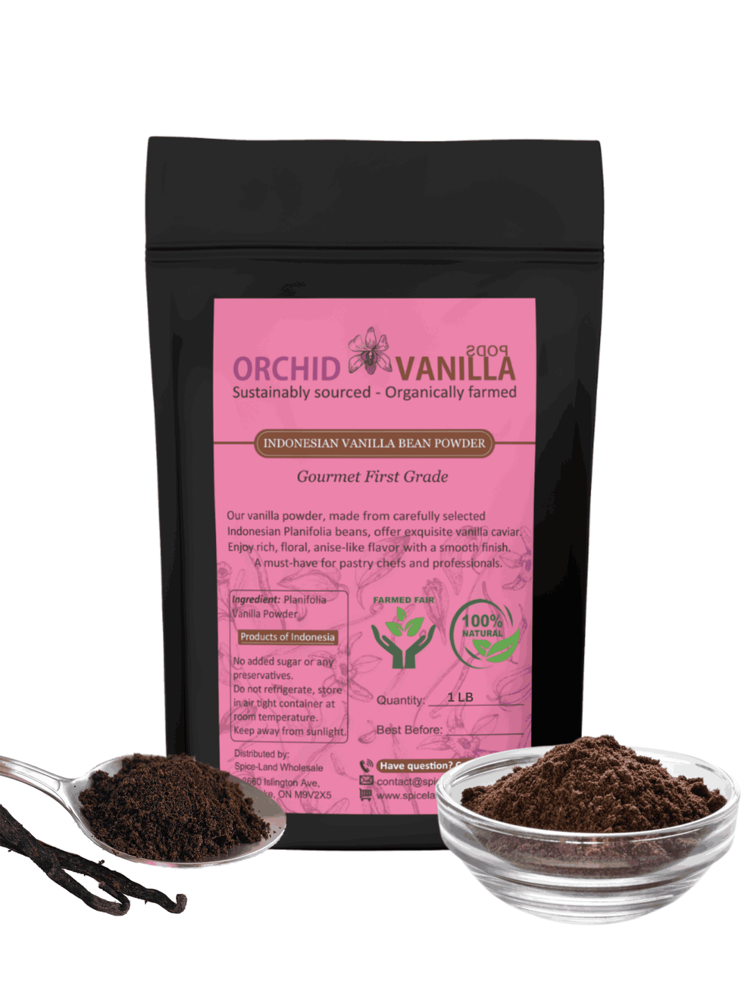 Indonesian Ground Vanilla Bean Powder Planifolia <br> First Grade<BR>