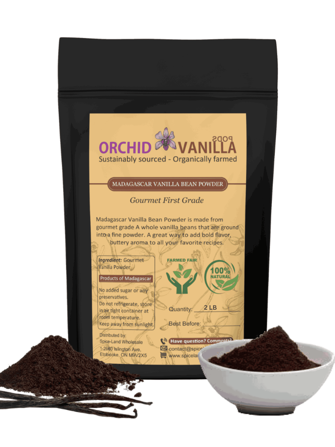 Madagascar Ground Vanilla Bean Powder Gourmet <br> First Grade<BR>