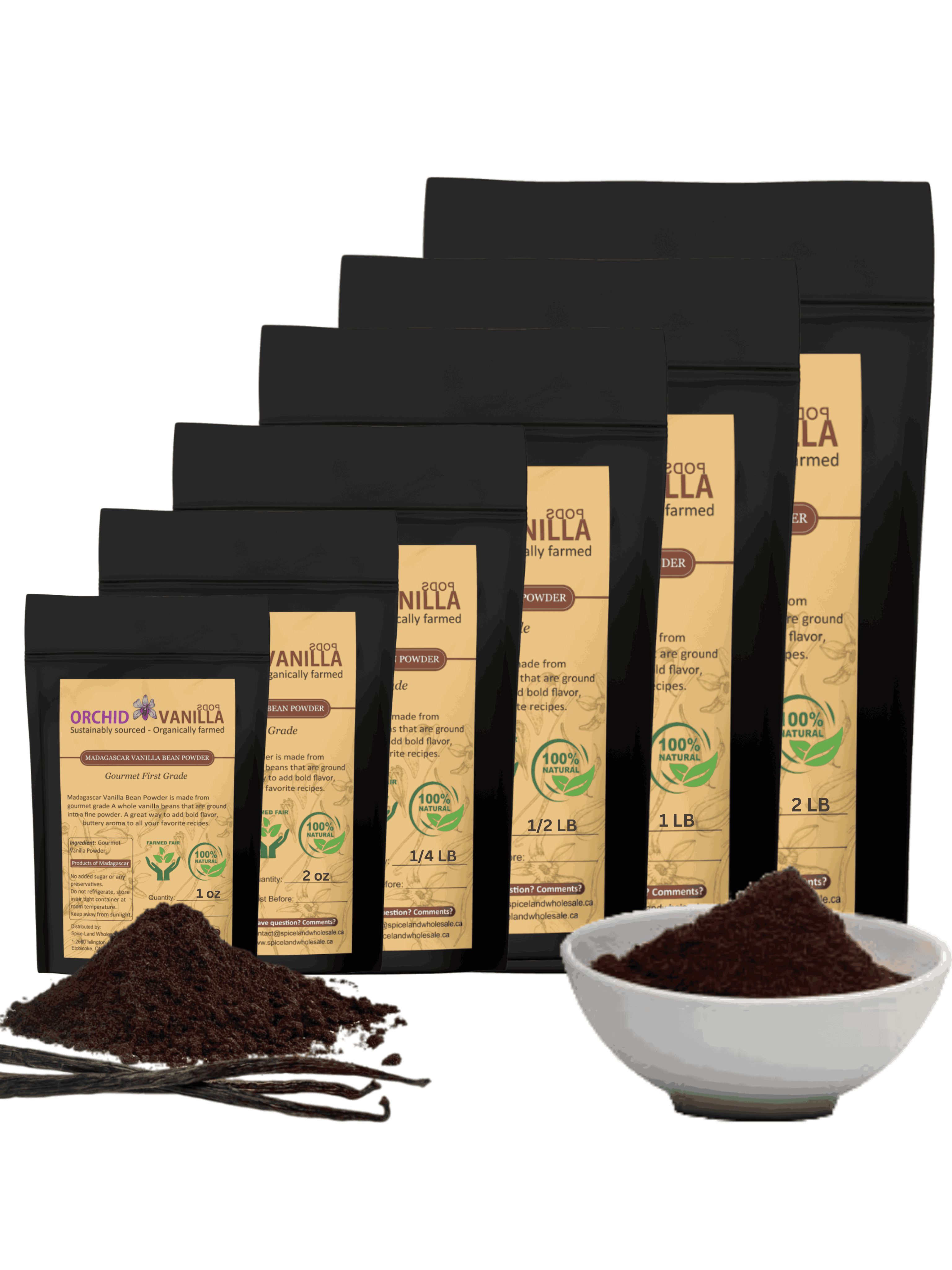 Bean Li Powder Pure Vanilla Bean Products for Baking & Cooking | Orchid Vanilla
