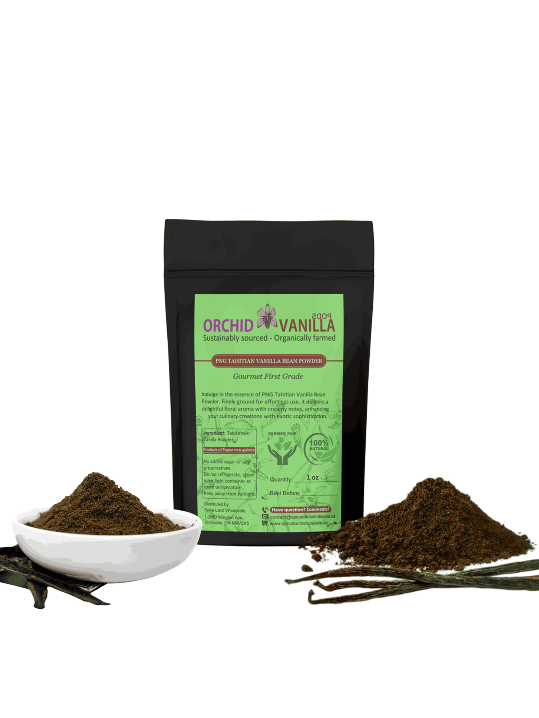 Tahitian Ground Vanilla Bean Powder <br> First Grade<BR>