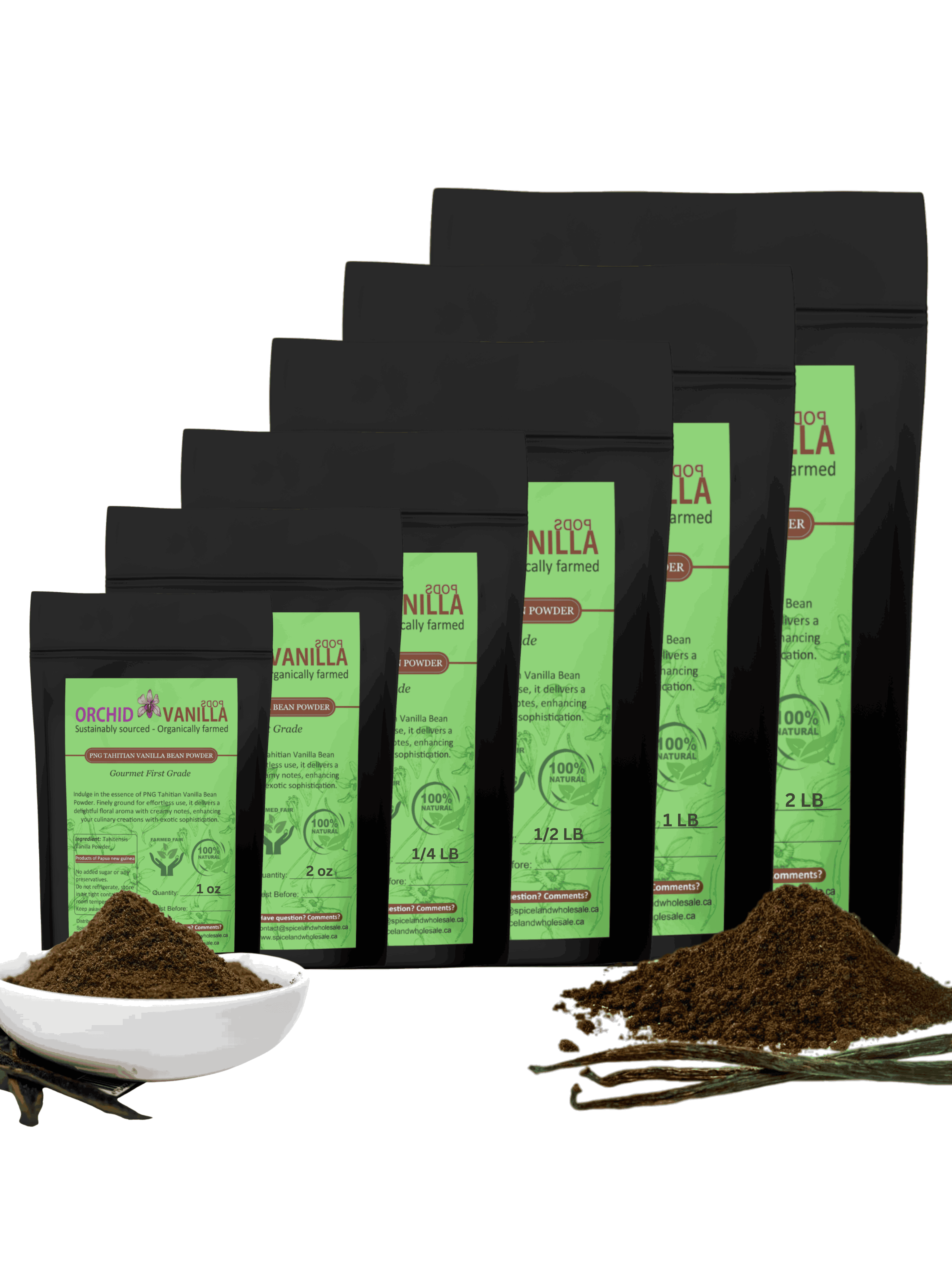 Tahitian Ground Vanilla Bean Powder <br> First Grade<BR>