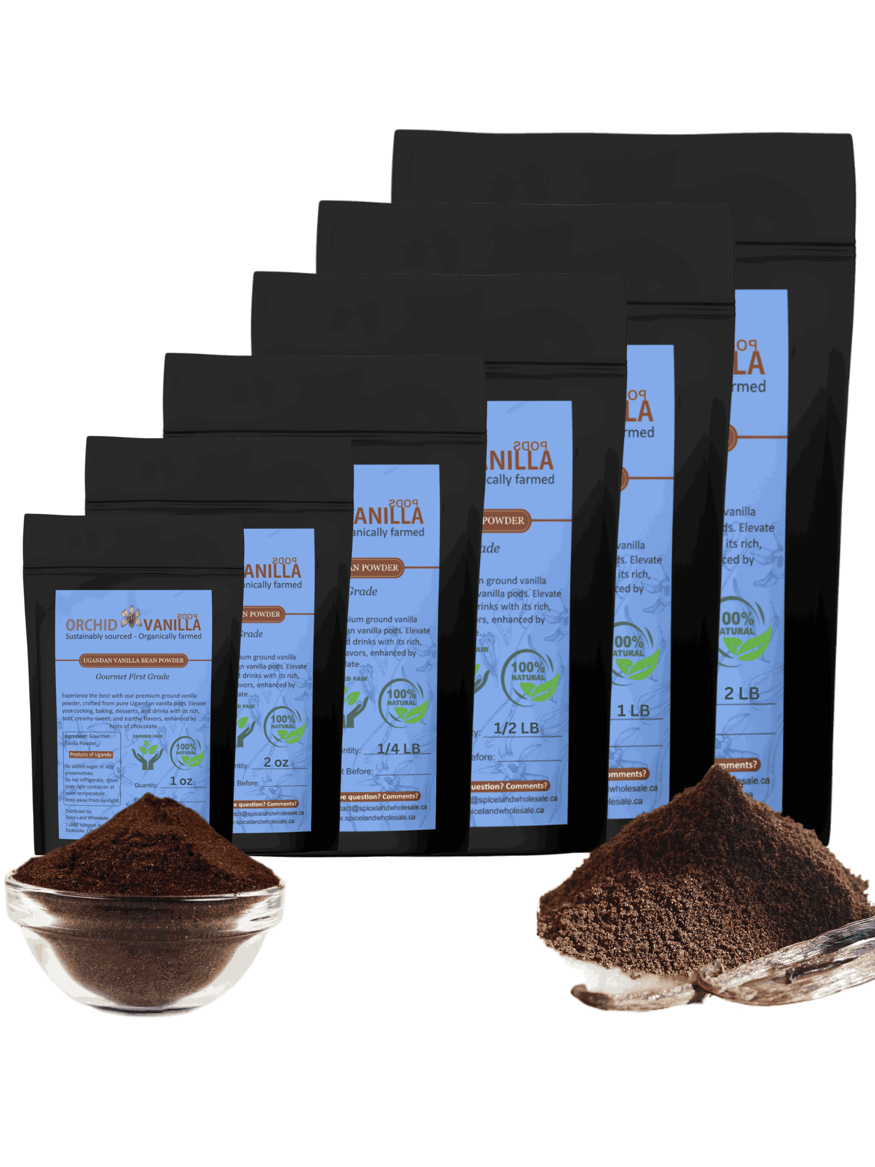 Ugandan Vanilla Bean Ground Powder Gourmet <br> First Grade<BR>