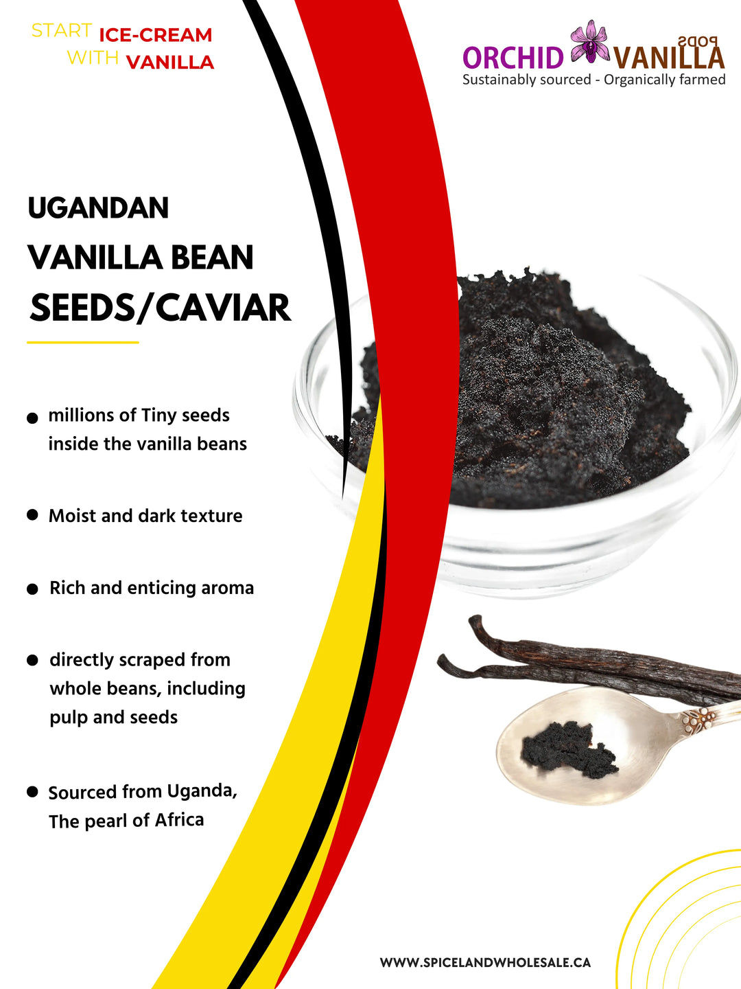 Semillas de vainilla de Uganda/caviar