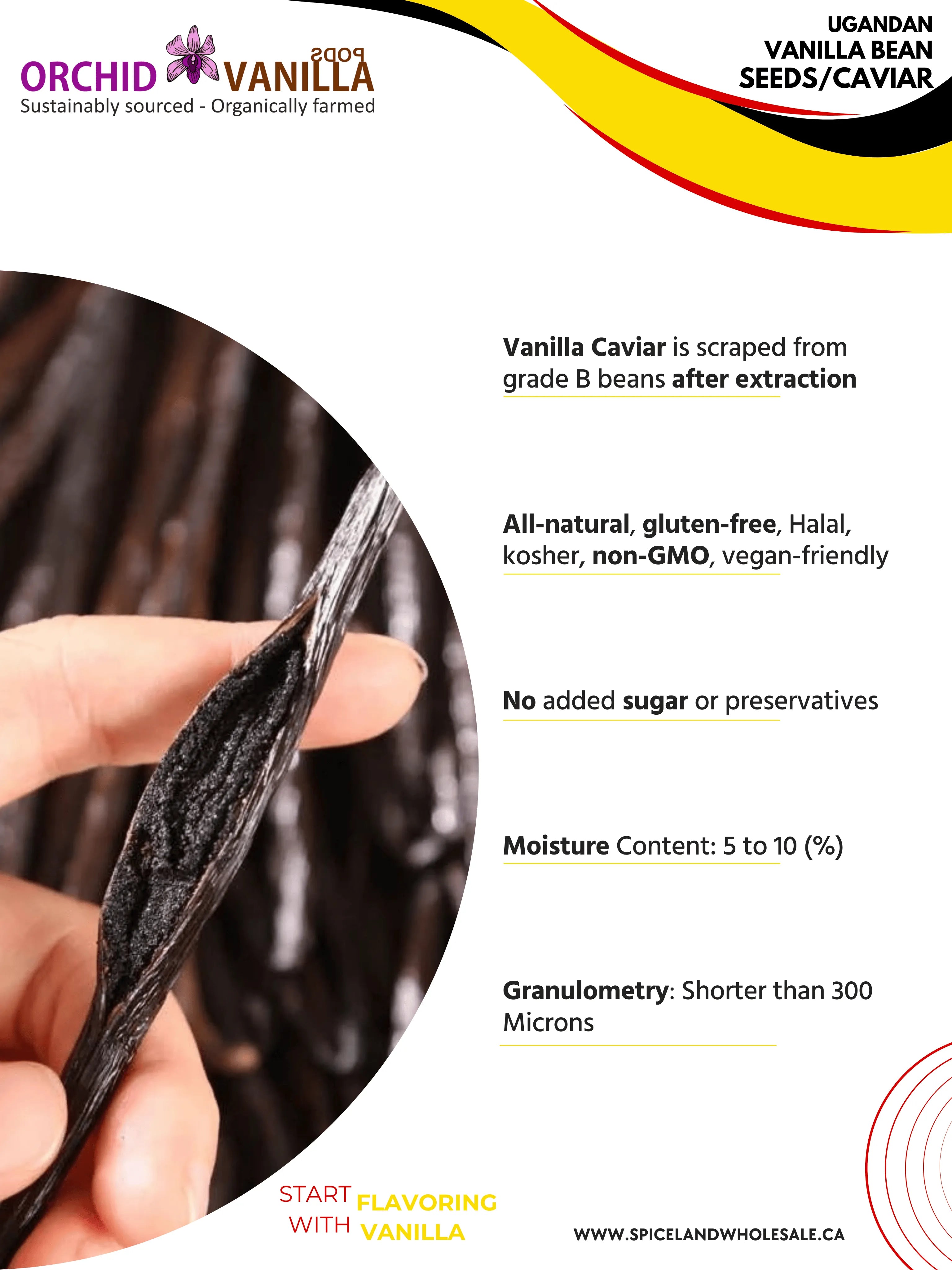 Ugandan Vanilla Bean Seeds/Caviar