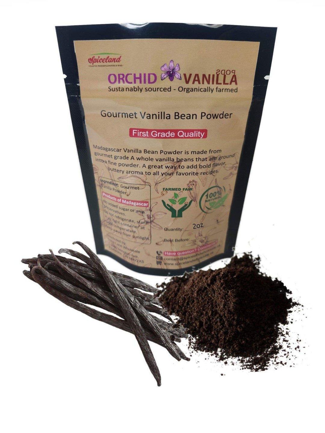 Madagascar Ground Vanilla Bean Powder Gourmet <br> First Grade<BR>